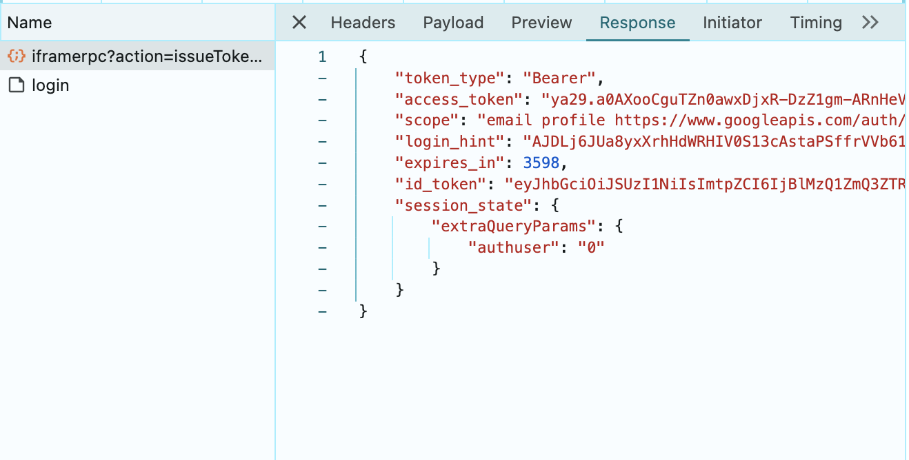 Google Response Object